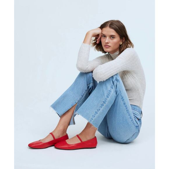 New Madewell Petite Baggy Straight Jeans in Seebald Wash Raw Hem Blue Size 33P - Picture 5 of 16